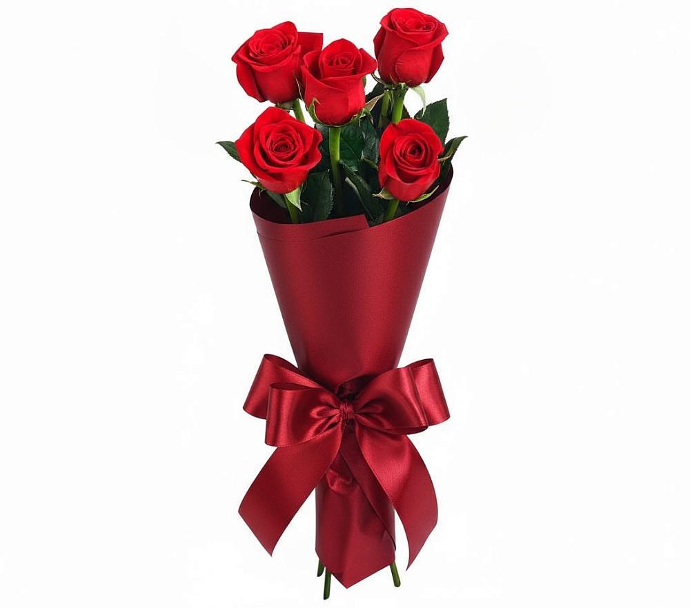 Букет 5 Красных роз Эдлесс Лав в Муцалауле 