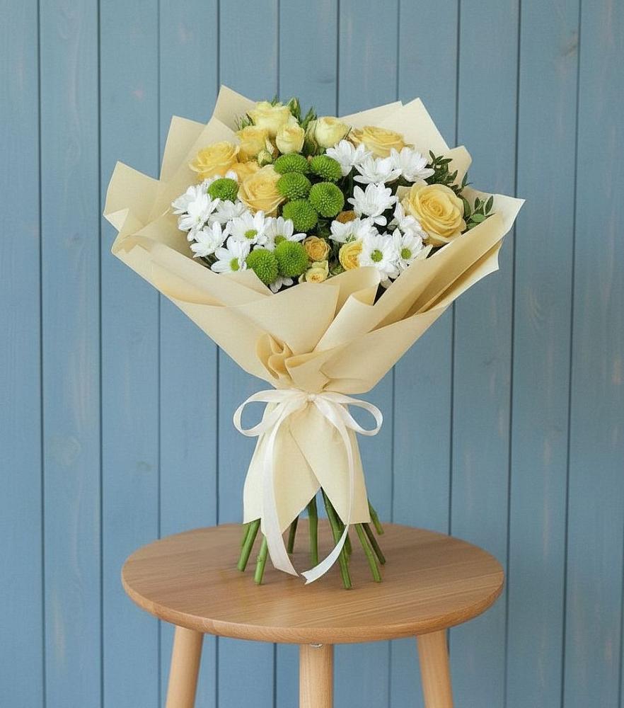 Букет цветов из: Хризантемы и Розы в Муцалауле 