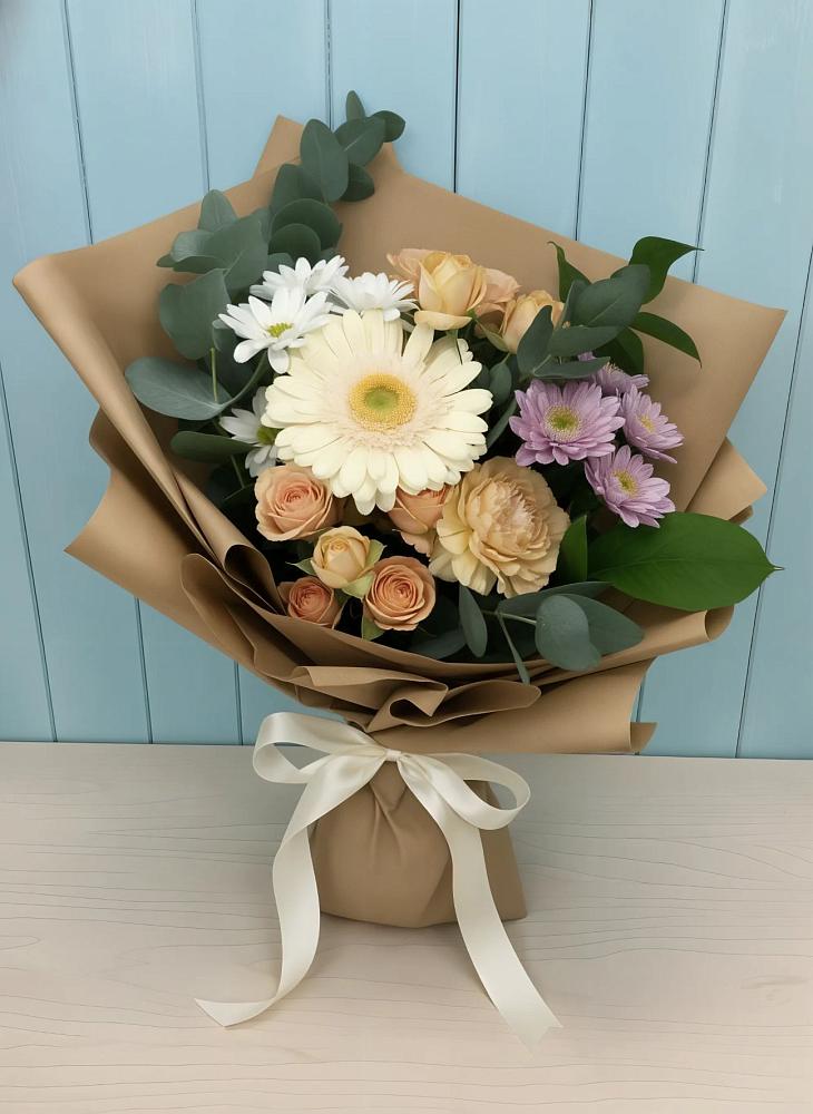 Букет цветов из: Герберы и Хризантемы в Муцалауле 