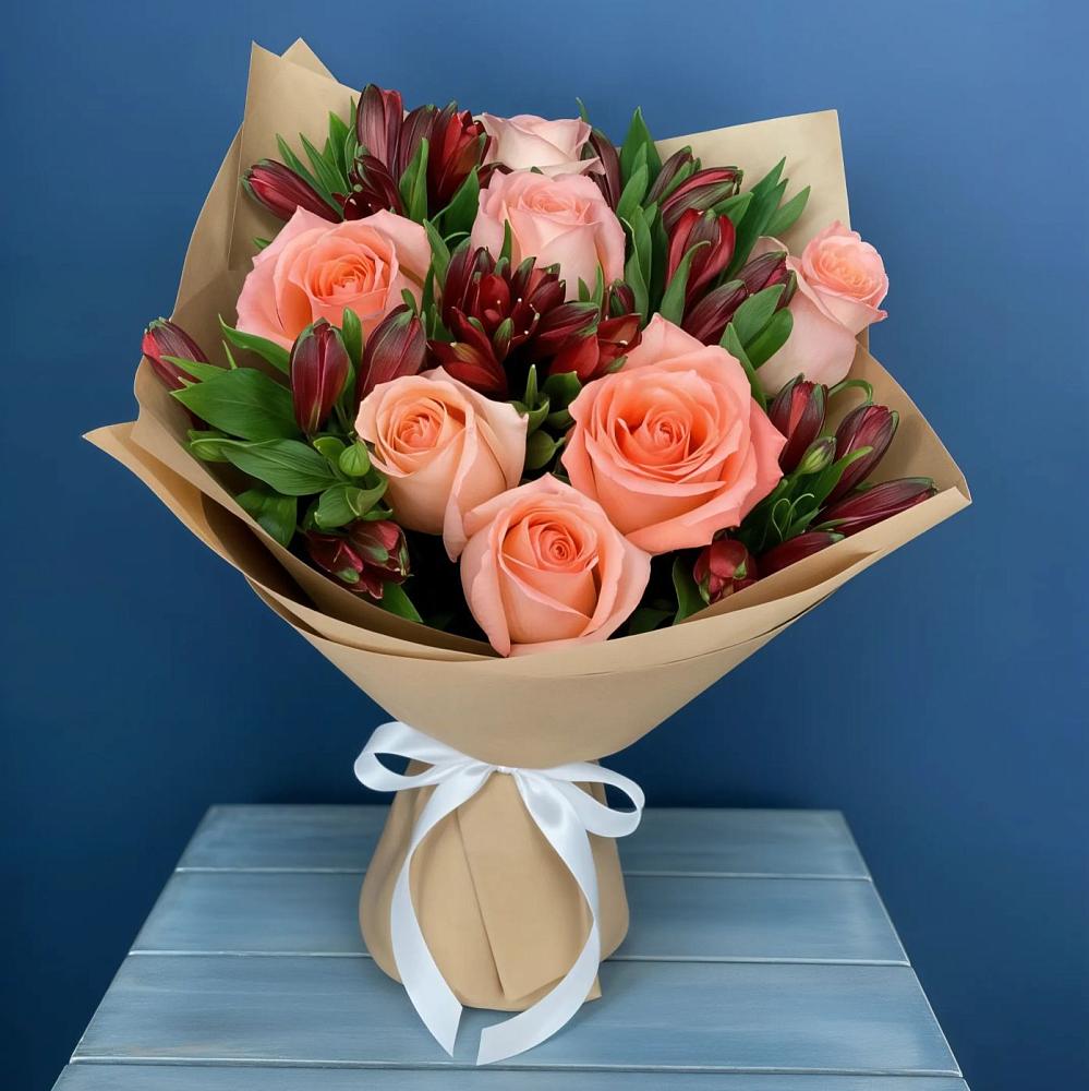 Букет цветов из: Розы и Альстромерии в Муцалауле 