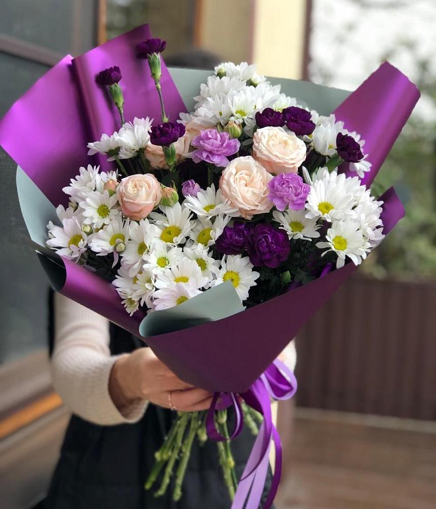 Букет цветов из: Хризантемы, Гвоздики и Розы в Муцалауле 