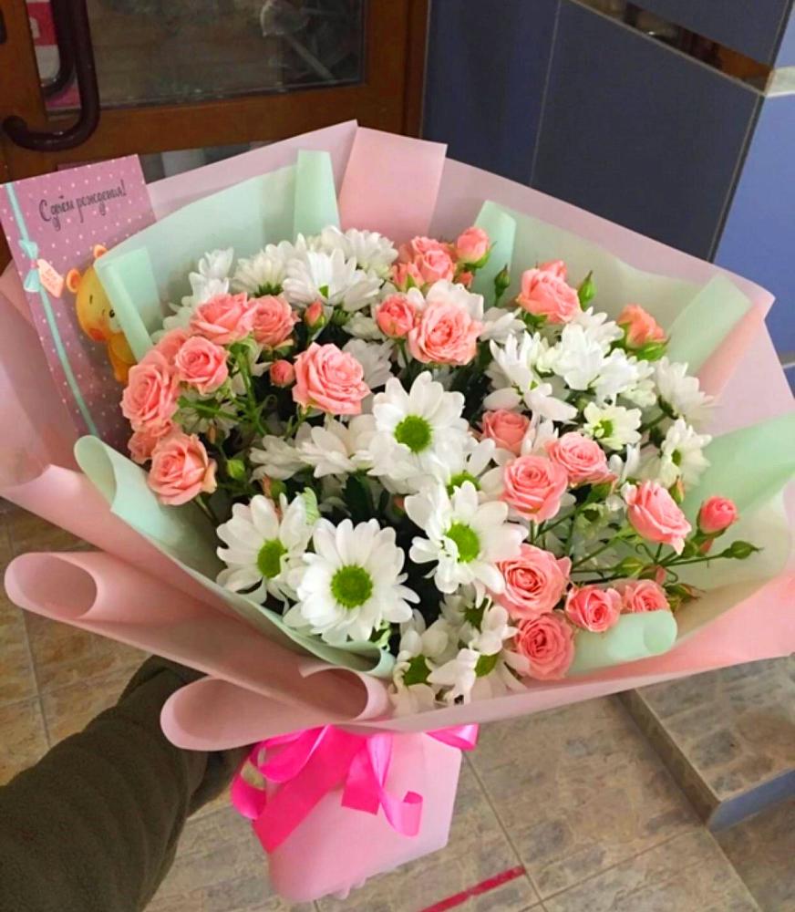 Букет цветов из: Розы и Хризантемы в Муцалауле 