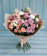 Букет цветов из:  Хризантемы, Розы и Альстромерии в Муцалауле 