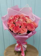 Букет 15 Розовых роз Равель в Муцалауле 